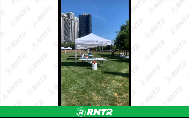 Generic 10 x 10 Tent with (10) Chairs and  (2) 6' Tables – For rent in chicago, illinois – Fiesta Party Rental | RNTR.com – Image 1
