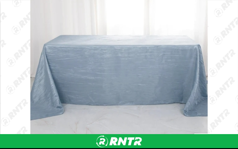 Generic 132 x 90 Rectangular Tablecloths - Crinkle Cinderella Blue – For rent in chicago, illinois – Fiesta Party Rental | RNTR.com – Image 1