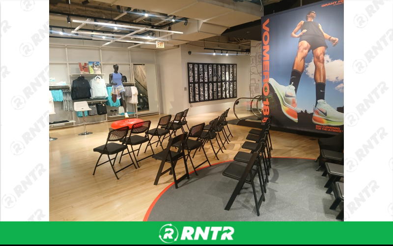 Generic Black Padded Chairs with Metal Frame – For rent in chicago, illinois – Fiesta Party Rental | RNTR.com – Image 1