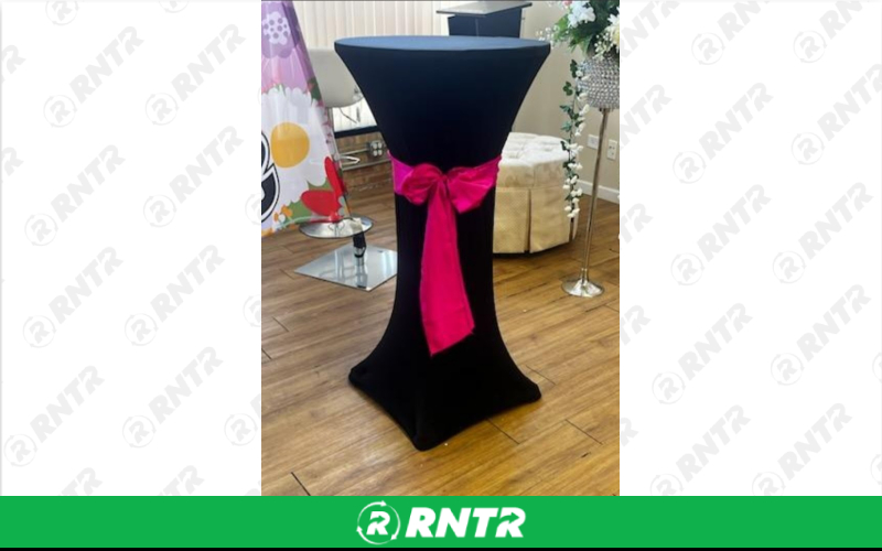 Generic Cocktail Tables Spandex - Black – For rent in chicago, illinois – Fiesta Party Rental | RNTR.com – Image 1