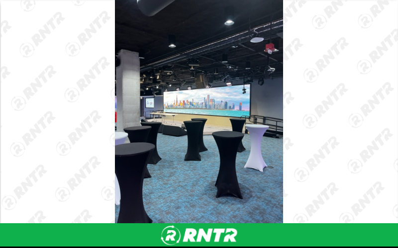 Generic Cocktail Tables Spandex - Eggplant – For rent in chicago, illinois – Fiesta Party Rental | RNTR.com – Image 1