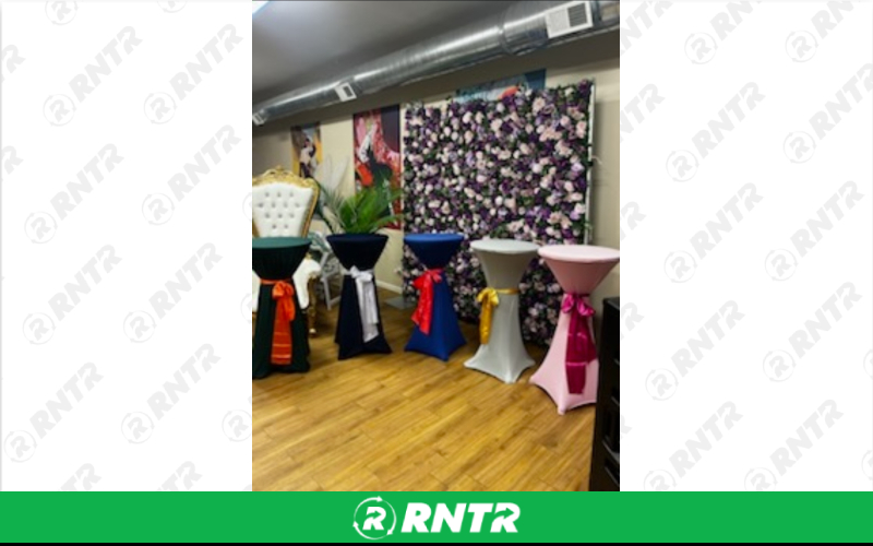 Generic Cocktail Tables with Spandex Covers - Light Pink – For rent in chicago, illinois – Fiesta Party Rental | RNTR.com – Image 1