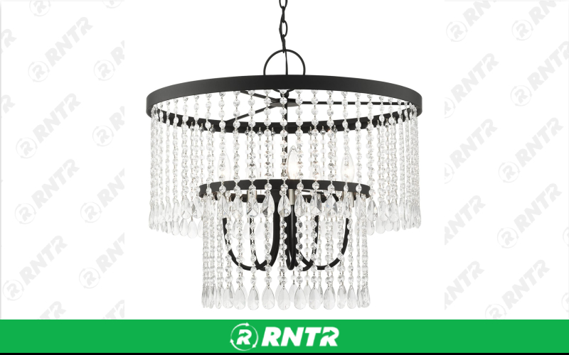 Generic Drum Chandelier - 5 Light Black Crystal – For rent in Hiram, Georgia – Unlimited Party Rental | RNTR.com – Image 1