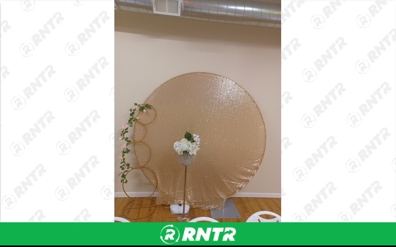 Generic Room Enhancements - Circle - With Fabric – For rent in chicago, illinois – Fiesta Party Rental | RNTR.com – Image 1