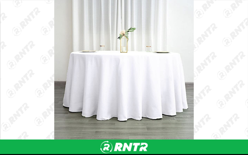 Generic Round Polyester Tablecloths - Silver – For rent in chicago, illinois – Fiesta Party Rental | RNTR.com – Image 1