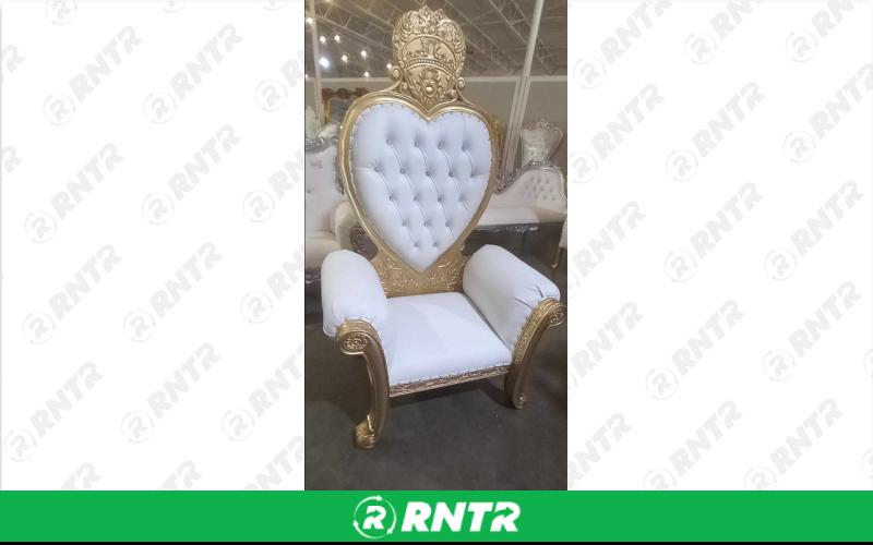 Generic Royal Throne - Gold - Heart – For rent in chicago, illinois – Fiesta Party Rental | RNTR.com – Image 1