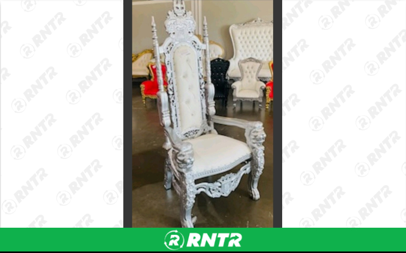 Generic Royal Throne - Silver - Crown – For rent in chicago, illinois – Fiesta Party Rental | RNTR.com – Image 1