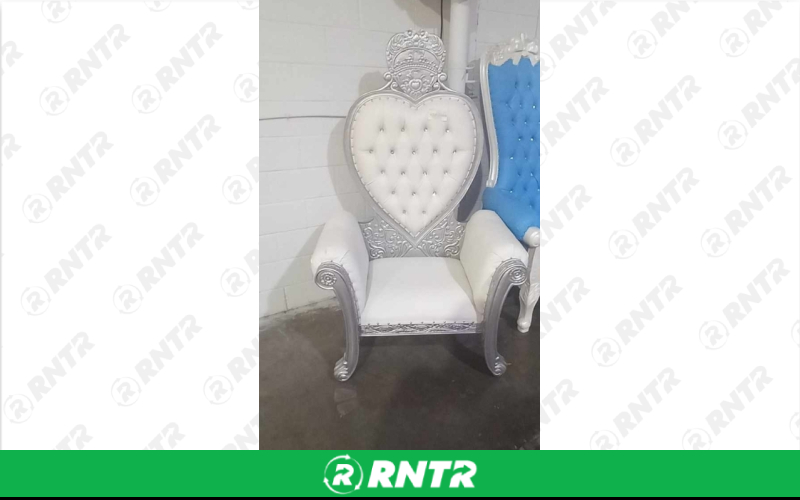 Generic Royal Throne - Silver - Heart – For rent in chicago, illinois – Fiesta Party Rental | RNTR.com – Image 1
