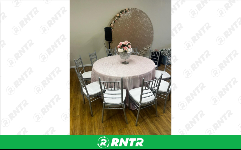 Generic Taffeta Tablecloths - 120 Round - Blush – For rent in chicago, illinois – Fiesta Party Rental | RNTR.com – Image 1