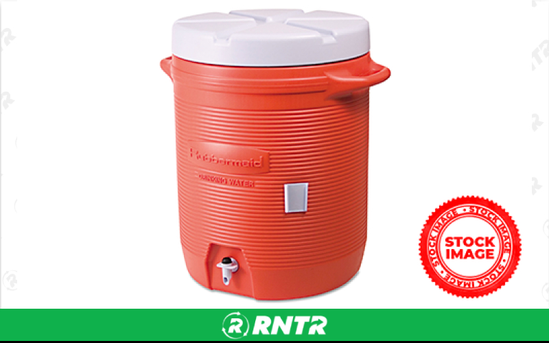 Generic 10 GAL Rubbermaid COOLER (ORANGE) – For rent in pelican-rapids, minnesota – LAKELAND GENERAL STORE | RNTR.com – Image 1