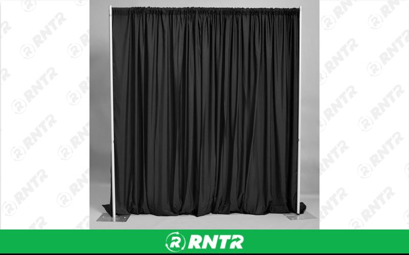 Creations 10' x 12' Black Fabric Backdrop – For rent in alexandria, minnesota – Creations Weddings & Events | RNTR.com – Image 1