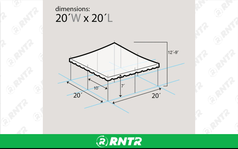Generic 20x20 Pole Tent – For rent in sarasota, florida – Joyland Rentals | RNTR.com – Image 1