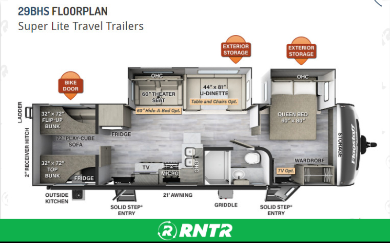 Generic 2023 Flagstaff Bunk Room Travel Trailer / Camper (36 Footer) – For rent in broadview-heights, ohio – Broadview Rental | RNTR.com – Image 1