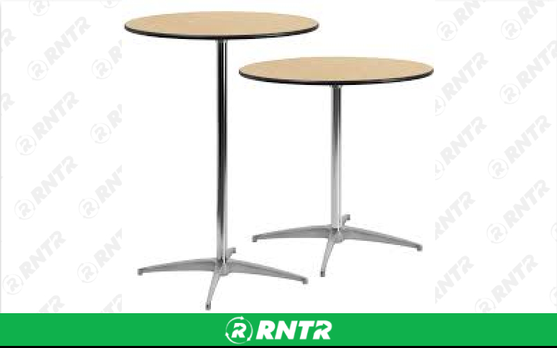Wood 30" High top Cocktail Table – For rent in Brooten, Minnesota – Z Rental  | RNTR.com – Image 1