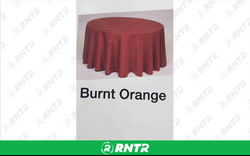 Generic 54 Square Linen (Burnt Orange 148) – For rent in Seneca Falls, New York – Upstate Party Rental inc | RNTR.com – Image 1 of 4