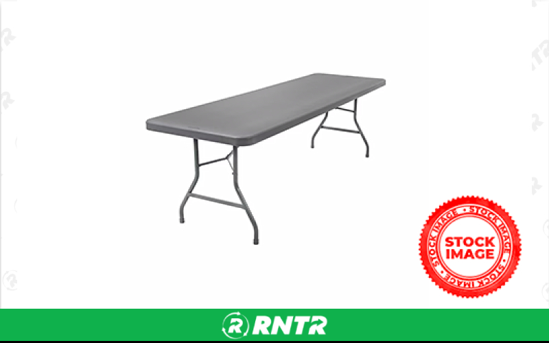 Generic 8ft GREY RECTANGLE TABLES – For rent in little-falls, minnesota – General Rental Center - Hilmerson Sports Center | RNTR.com – Image 1