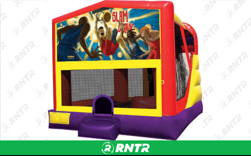 Generic Basketball Bounce House with Slide (16 x 21) – For rent in vancouver, washington – Bounce-n-Battle | RNTR.com – Image 1