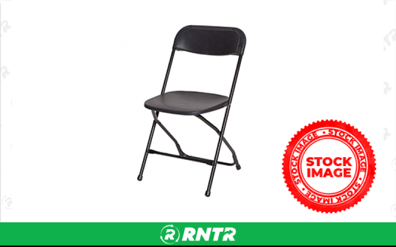 PRE SALES INC BLACK PLASTIC FOLDING CHAIR – For rent in aurora, colorado – All Seasons Rent-All | RNTR.com – Image 1
