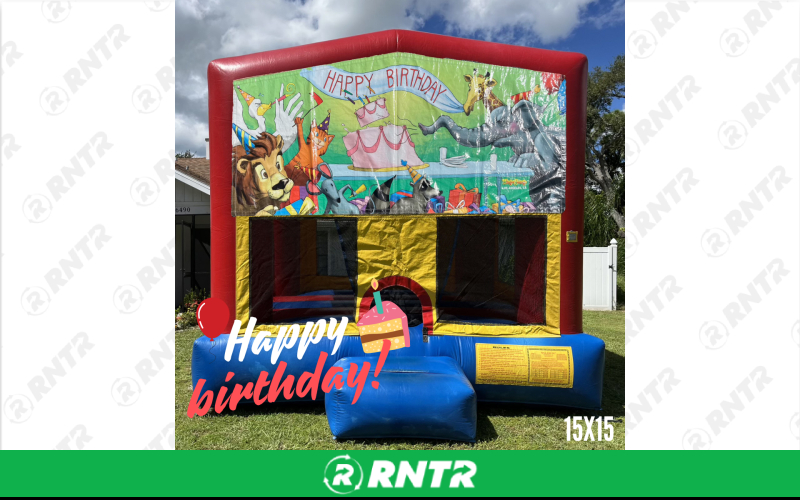 Generic Boy Neutral 15x15 Bounce House - Happy Birthday – For rent in sarasota, florida – Joyland Rentals | RNTR.com – Image 1