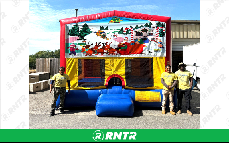 Generic Christmas Santa Winter Fun Combo w/slide and BB hoop – For rent in howell, new-jersey – Mr. Happy Party Rentals | RNTR.com – Image 1