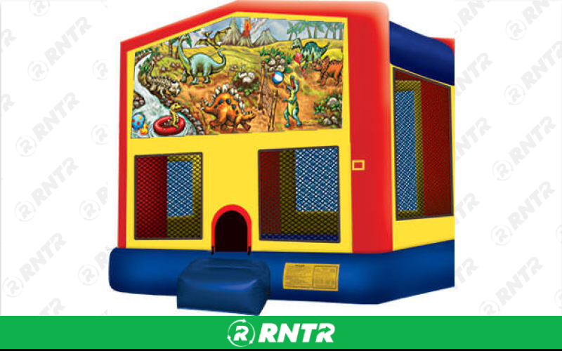 Generic Dinosaur Bounce House with basketball hoop (13 x 13) – For rent in vancouver, washington – Bounce-n-Battle | RNTR.com – Image 1
