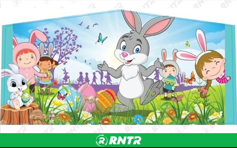 Generic Easter Super Combo w/slide -  BB hoop & Obstacles – For rent in howell, new-jersey – Mr. Happy Party Rentals | RNTR.com – Image 1