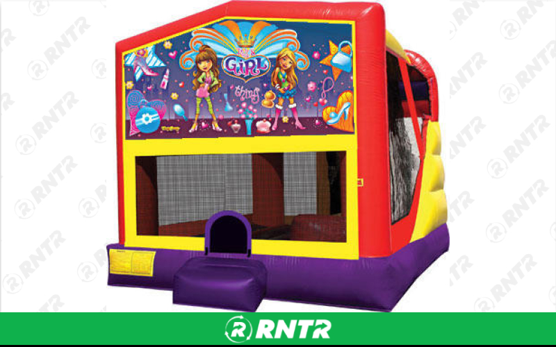 Generic It's a Girl Thing Bounce House with Slide (16 x 21) – For rent in vancouver, washington – Bounce-n-Battle | RNTR.com – Image 1
