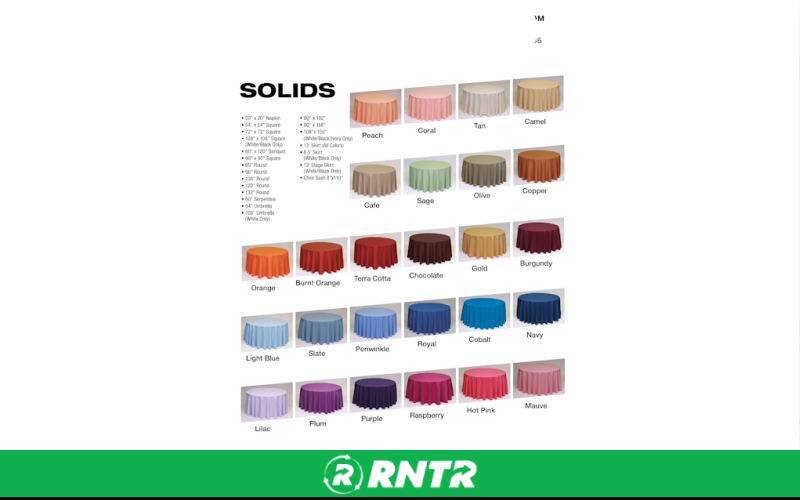 Generic LINEN - 90 X 156 (Floor length for 8ft Table) – For rent in bayonne, new-jersey – Resnicks Party Rental | RNTR.com – Image 1