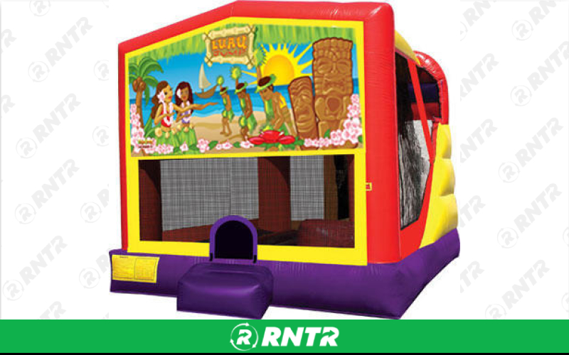 Generic Luau Bounce House with Slide (16 x 21) – For rent in vancouver, washington – Bounce-n-Battle | RNTR.com – Image 1