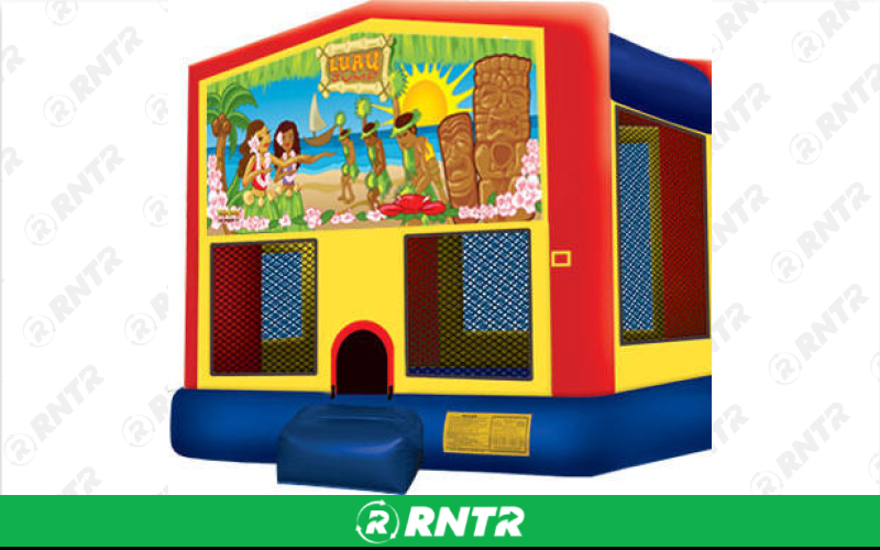 Generic Luau themed Bounce House (13 x13) – For rent in vancouver, washington – Bounce-n-Battle | RNTR.com – Image 1