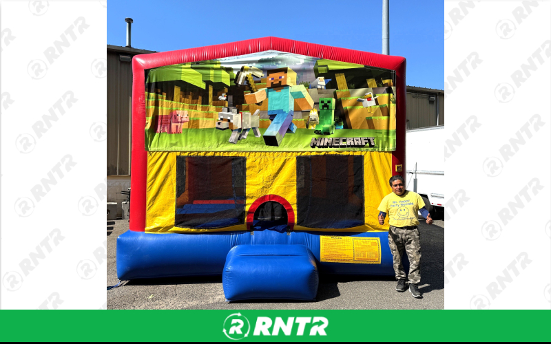 Generic Minecraft Combo w/slide and BB hoop – For rent in howell, new-jersey – Mr. Happy Party Rentals | RNTR.com – Image 1