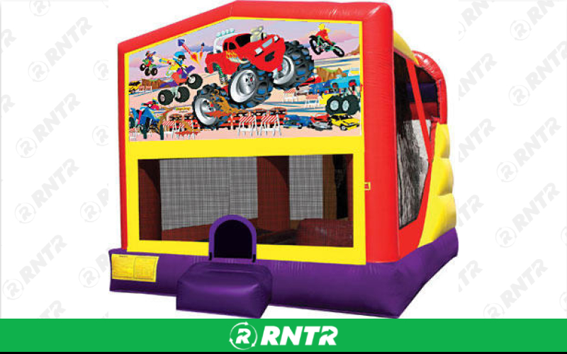 Generic Monster Truck Bounce House with Slide (16 x 21) – For rent in vancouver, washington – Bounce-n-Battle | RNTR.com – Image 1