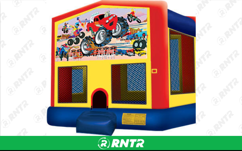 Generic Monster Truck themed Bounce House (13 x 13) – For rent in vancouver, washington – Bounce-n-Battle | RNTR.com – Image 1