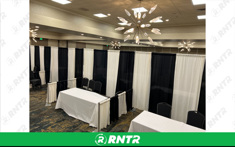 Generic Pipe & Drape: Backdrop (3' and 8' heights), 10' Wide – For rent in broadview-heights, ohio – Broadview Rental | RNTR.com – Image 1