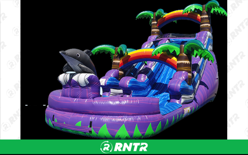 Generic Purple Dolphin 15Ft Water Slide – For rent in sachse, texas – Fun Times Party Rental | RNTR.com – Image 1