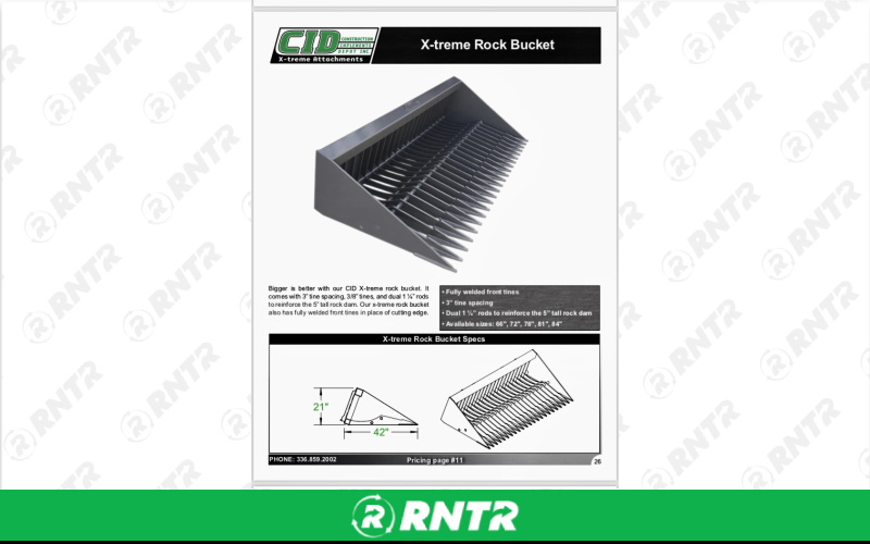 CID Rock Bucket – For rent in portage, wisconsin – Capital City Equipment | RNTR.com – Image 1
