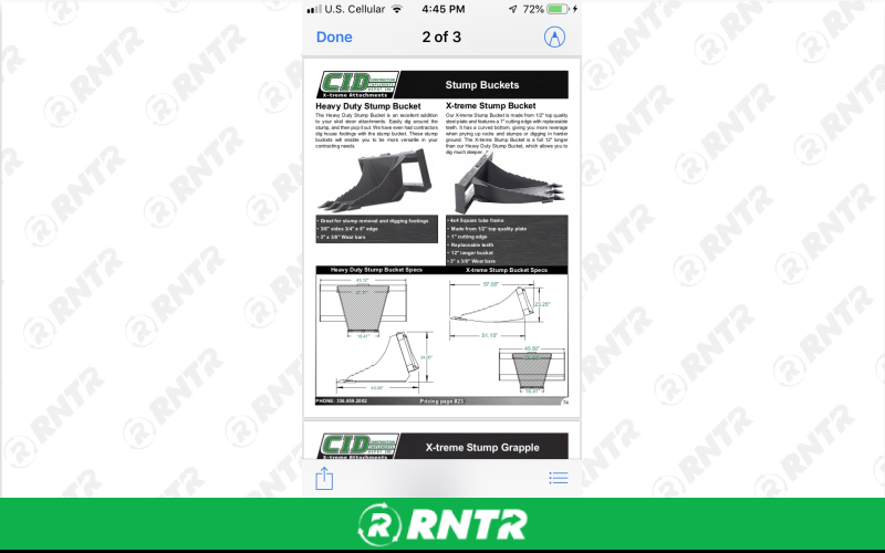 CID Stump Bucket – For rent in portage, wisconsin – Capital City Equipment | RNTR.com – Image 1