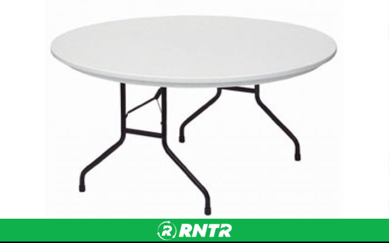 Generic TABLE- 5 FT ROUND-PLASTIC     (DELIVERY -  PICK UP TRUCK OR UHAUL) – For rent in bayonne, new-jersey – Resnicks Party Rental | RNTR.com – Image 1