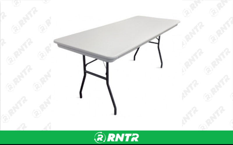 Generic Table - 8' Rectangle - Standard Banquet Table - Seats 8-10 (Most Popular) – For rent in broadview-heights, ohio – Broadview Rental | RNTR.com – Image 1