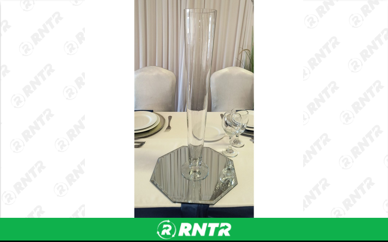 Generic Tall Glass Vase – For rent in lilburn, georgia – JVC's Party Rentals & Event Hall | RNTR.com – Image 1
