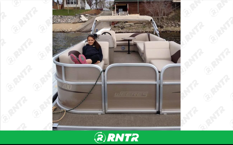 Weeres THE DARLING - 21FT Weeres Pontoon with Canopy - 25 hp motor – For rent in carlos, minnesota – Hang Loose MN  | RNTR.com – Image 1