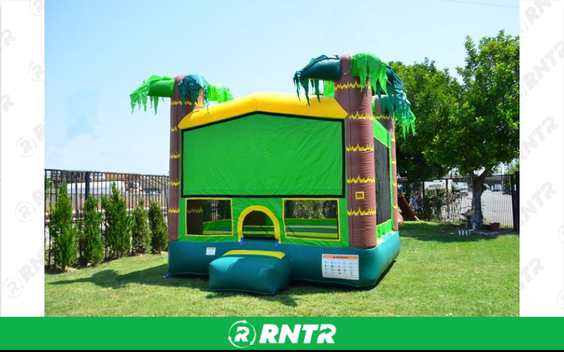 Generic Tropical Bounce House with Basketball Hoop (13 x 13) – For rent in vancouver, washington – Bounce-n-Battle | RNTR.com – Image 1
