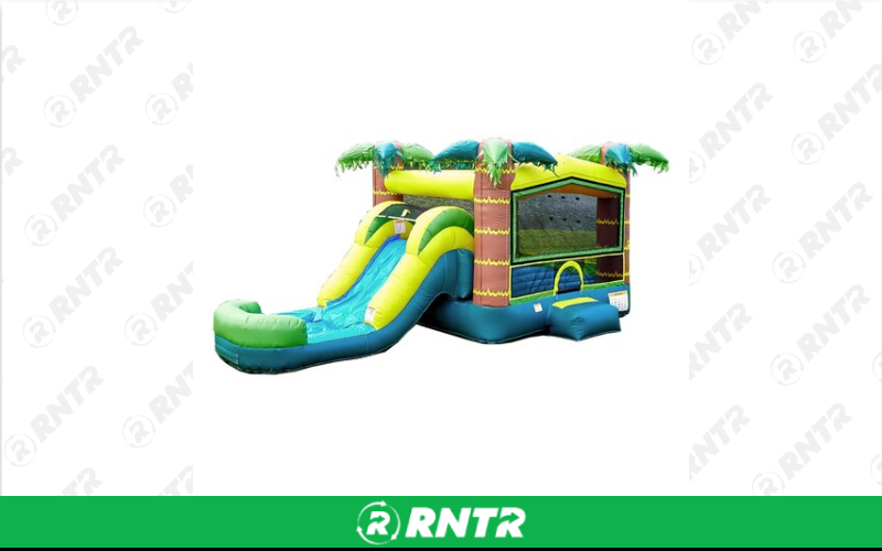 Generic Tropical Bounce House with Dry Slide (13 x 26) – For rent in vancouver, washington – Bounce-n-Battle | RNTR.com – Image 1