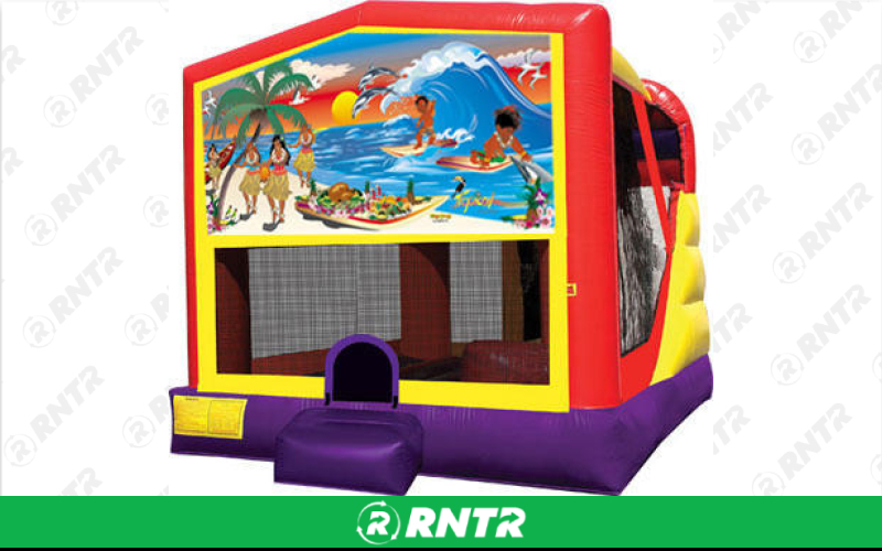 Generic Tropical Paradise Bounce House with Slide (16 x 21) – For rent in vancouver, washington – Bounce-n-Battle | RNTR.com – Image 1