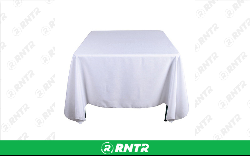 Generic White 85in x 85in Tablecloth – For rent in lilburn, georgia – JVC's Party Rentals & Event Hall | RNTR.com – Image 1