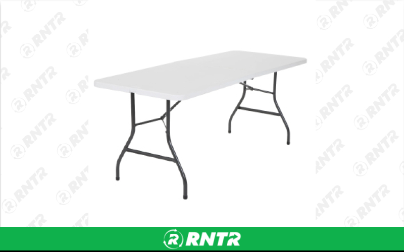 Generic White Plastic Table - 8ft – For rent in isanti, minnesota – Able Rental LLC | RNTR.com – Image 1
