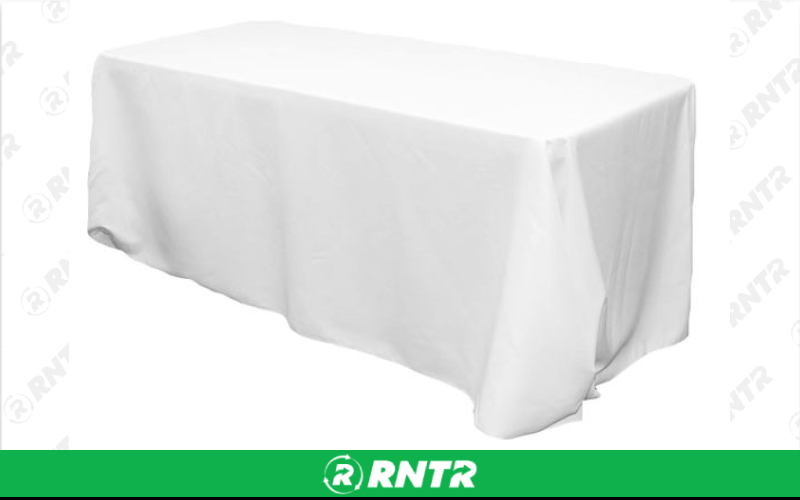 Generic White Rectangular Tablecloths - 70 x 120 – For rent in lilburn, georgia – JVC's Party Rentals & Event Hall | RNTR.com – Image 1