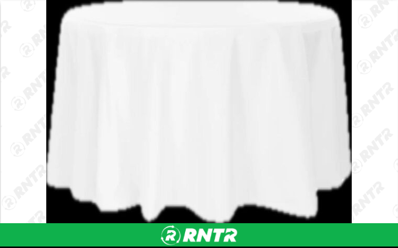 Generic 132 Round White Table Cloth – For rent in dacula, georgia – CrimsonTLC | RNTR.com – Image 1