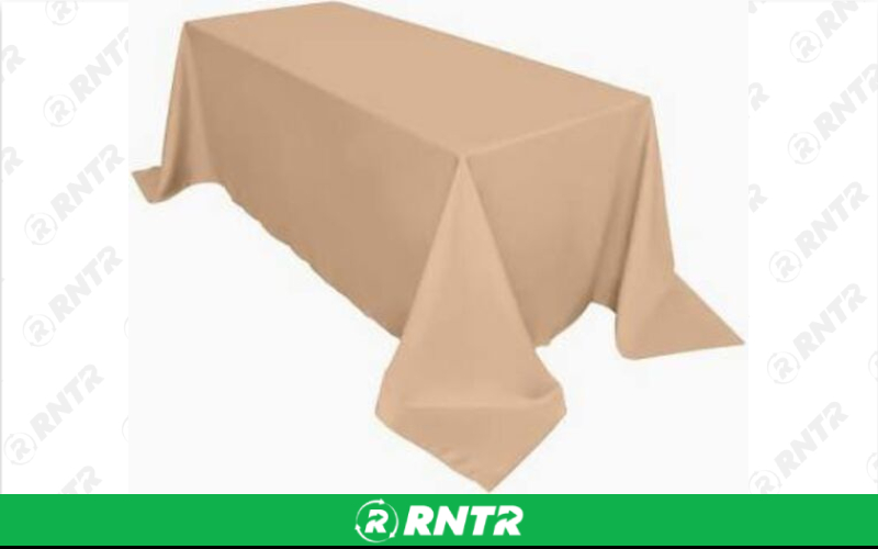 Generic 90 x 132 Tan/Nude Table Cloth – For rent in dacula, georgia – CrimsonTLC | RNTR.com – Image 1