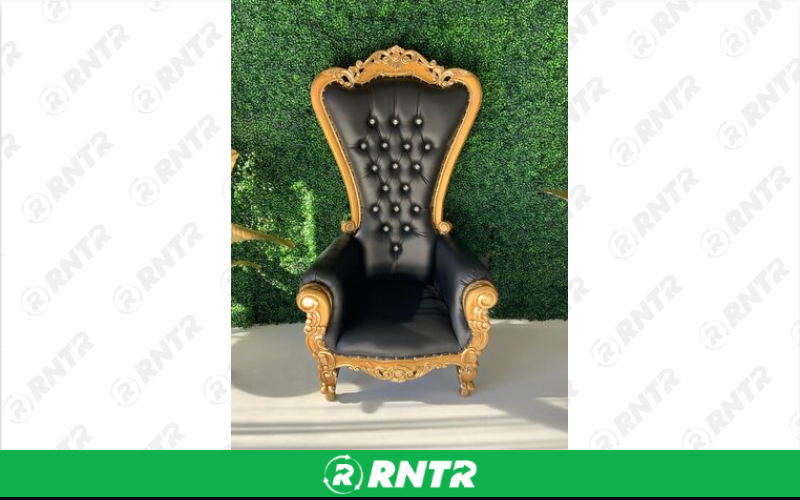 Generic Black and Gold Throne Chair – For rent in dacula, georgia – CrimsonTLC | RNTR.com – Image 1